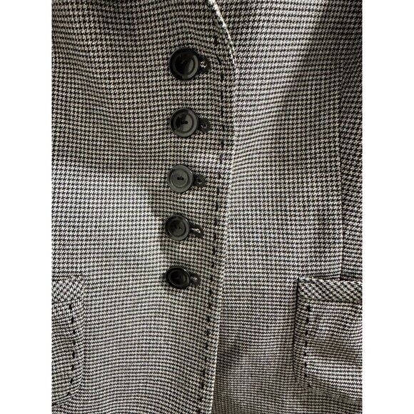 👗 2/$30 👗 Gray Houndstooth Blazer Jacket Sz 10 With Flower Accent - Picture 4 of 10